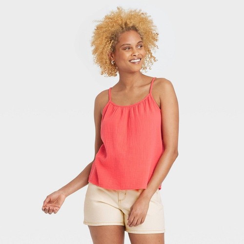 Women's Gauze Tank Top Universal Thread Coral Size Small 191904385154 | eBay