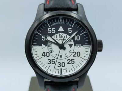Authentic Fortis B-42 Date Limited Edition Auto Steel Black PVD Watch 672.18.147