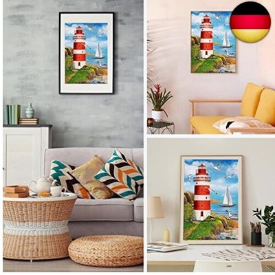 Diamond Painting Leuchtturm – DIY Bild Für Erwachsene, 90x30 Cm, Mit Runddiamanten & Zubehör