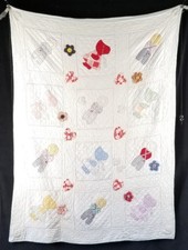 Vintage Original 1936 Childs Handmade Applique Quilt Boys Girls 62x46 Inch EXC