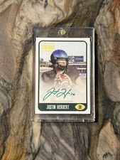 2021 Onyx Vintage Justin Herbert Chargers Green Ink On Card Auto /50 Color Match