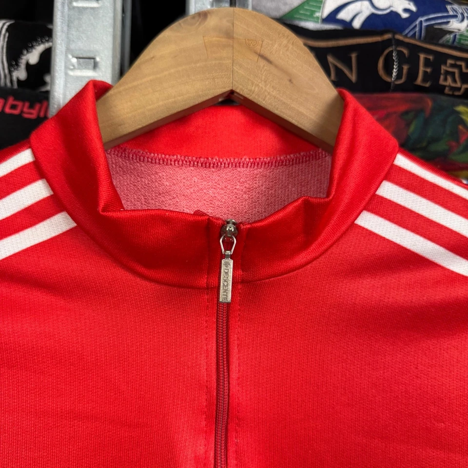 CAMISETA DE CICLISMO VINTAGE AÑOS 80 SUIZA DESCENDENTE ROJA BLANCA CROSS HANS HESS Talla M Foto 4 de 4