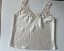 Vintage Satin Lace Camisole Ivory Size S Cinema Etoile Made in USA Lingerie Top