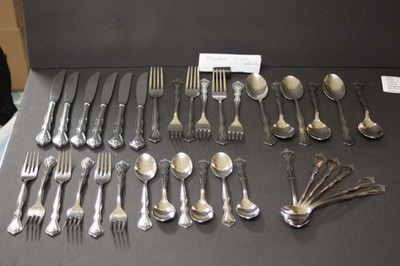 Noritake Sylvia Set of 36 Stainless Flatware 18/8 Japan Service for 6