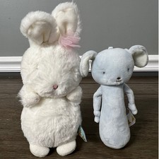 Bunnies By The Bay Bunny  Blue Bunny Rattle Plush Set