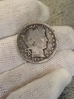 Dark 1900 Silver Barber Quarter.   Lot036