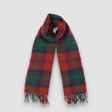 Ralph Lauren Wool Scarf Vintage Fringe Scottish Tartan Winter Neck Scarves 11x57