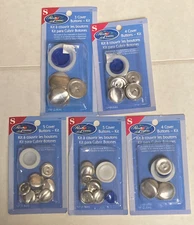 Prym Cover Your Own Buttons LOT 3/4", 7/8", & 1-1/8" Lot of 5 Packages