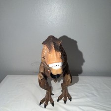 Large Brown Tyrannosaurus Rex Dinosaur Plastic Toy Figure, 10 Inches Tall