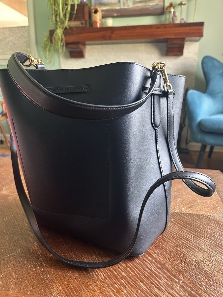 Lauren Ralph Lauren Dryden Debby Mini Bucket Bag Black Drawstring
