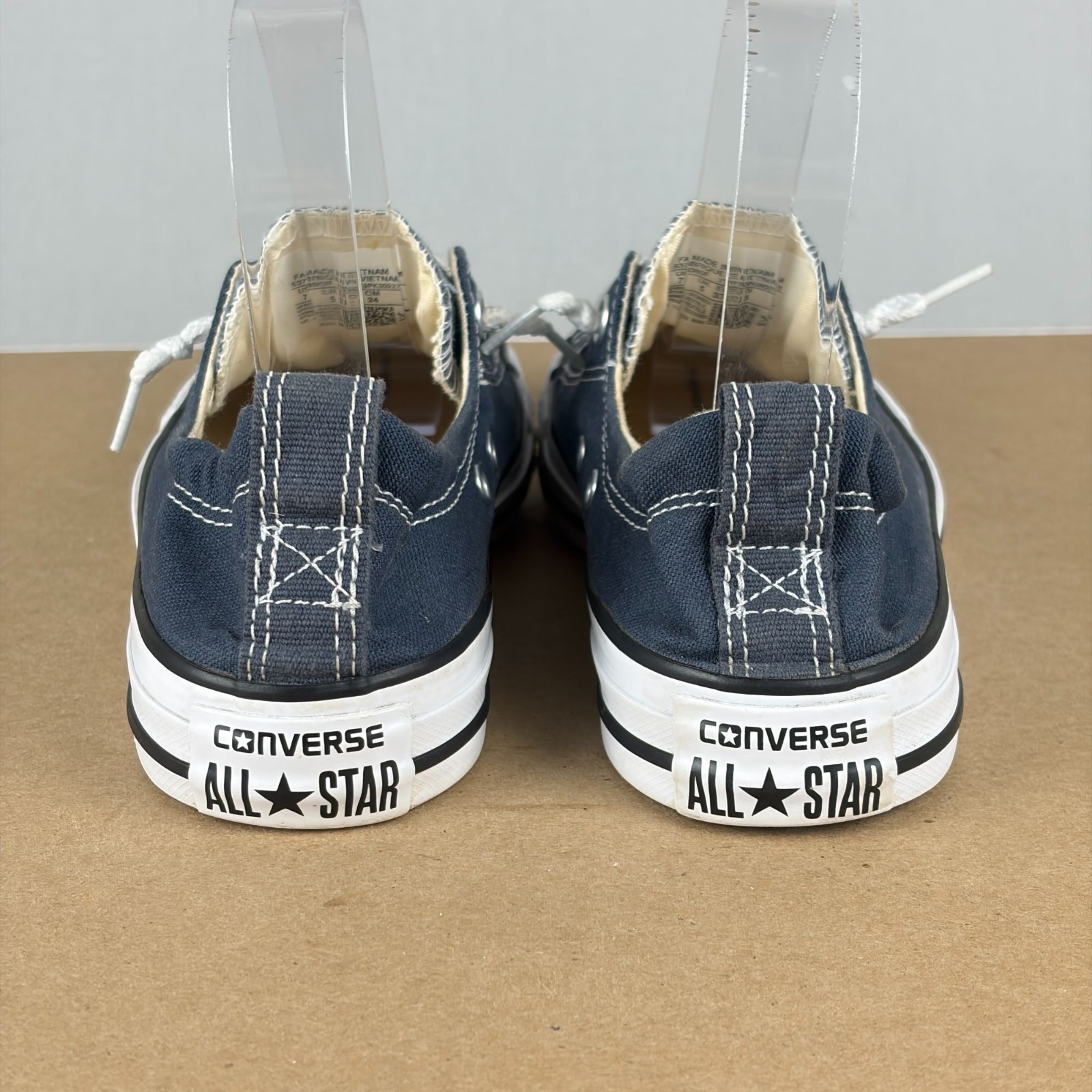 Converse Shoreline Elastic Heel Sneakers Womens 7 Navy Blue White Pull On thumbnail 4