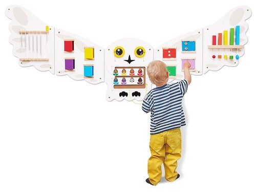 MONLAURD MLD904 6M+ KIDS SENSORY PLAYROOM WALL PANEL MONTESSORI OWL BUSY BOARD