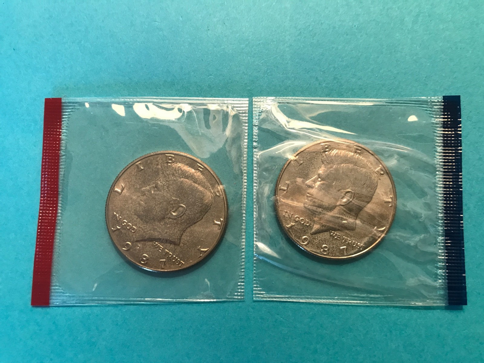 1987 P&D Kennedy Half Dollar Set   Mint Cello   FREE SHIP    ***SEE PICS