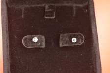 14k White Gold Lab-Grown Blue Diamond Stud Earrings 0.24ct Round Fine Jewelry