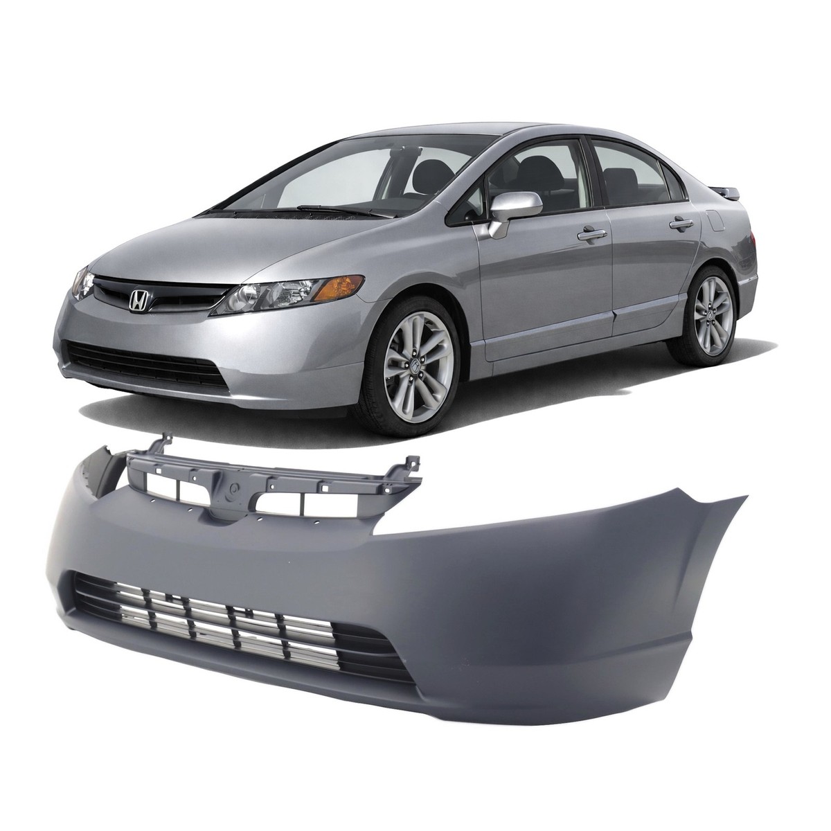 Front Bumper Cover For 2007-2008 Honda Civic Si Sedan