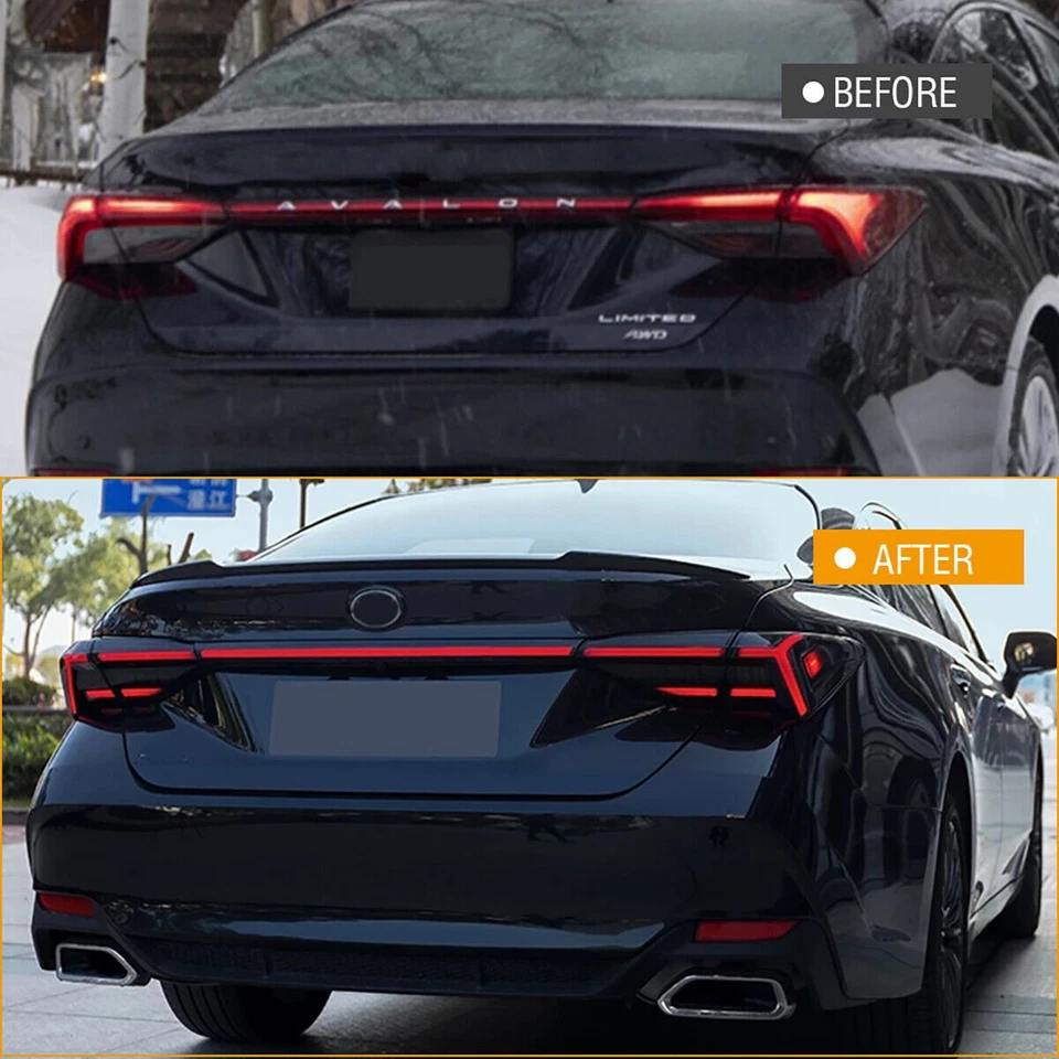 Conjunto de lámpara de luz trasera secuencial LED ahumada para Toyota Avalon 2019-2023 Foto 2 de 4