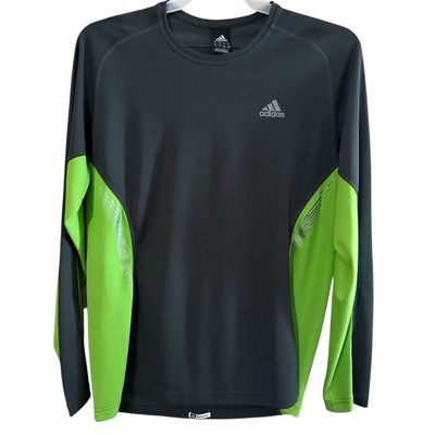 Adidas Shirt Grey Green Long Sleeve Casual Athletic Formotion SuperNova Mens Lg