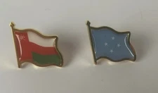 Micronesia And Oman Flag Country Pin Lapel Necktie Tie  Tack New