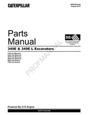Caterpillar Cat 349E 349E L Excavator Parts Catalog Manual *Send Serial number
