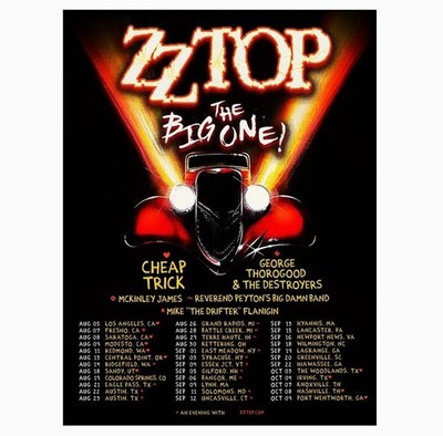 ZZ Top The Big On Tour 2026 North America Tour Poster