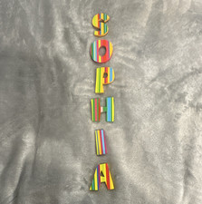 Colorful Striped Alphabet Letter wooden Spelling &ldquo;SOPHIA&rdquo; Age 4-7