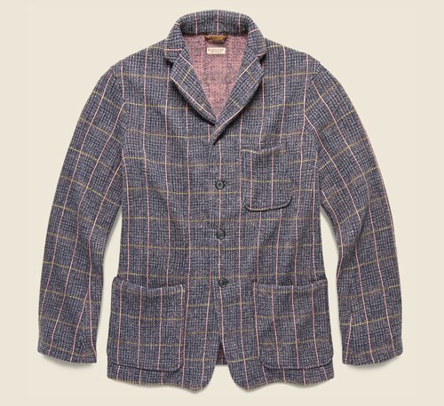 Kapital, Giacca Kapital Kobe tweed maglia pile grigio rosa XL made in Japan vendita al dettaglio $440