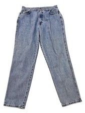 VINTAGE Chic Jeans Womens 20 Blue Made in USA High Rise Tapered Mom Denim 90s