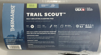 Thermarest  Trail Scout Self-Inflating Sleeping Pad Regular 20''x72'' R-Value 3.1