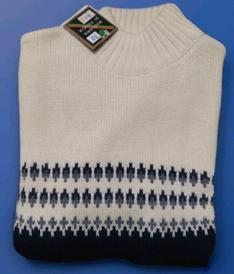 Herren Pullover Langarm Wolle Wolf Halbarm