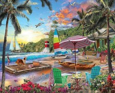 500 Piece Jigsaw Puzzle Spring Sailboat Beach Holiday 500 Pieces