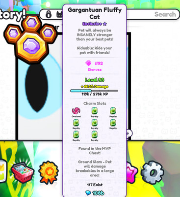 pet simulator 99 gargantuan fluffy cat