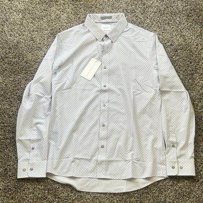 7 Diamonds Maxson 4-Way Stretch Button Up Shirt White Size Men s Medium