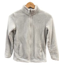 Light Gray 32 Degrees Fleece Full-Zip Jacket Girls Size L 14-16