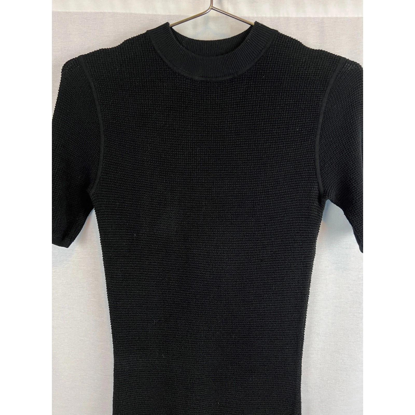 T Alexander Wang Maglione Vestito Donna Piccolo Nero Midi Silenzioso Lusso Minimalista