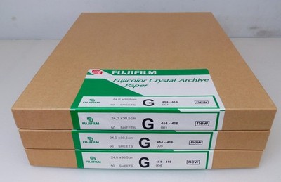 3x Fujifilm Fujicolor Crystal Archive Paper 50 Blatt Fotopapier 24x30,5cm NEU #L
