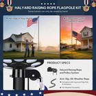 Yescom 20Ft Sectional 13Gauge Aluminum Flag Pole Kit with 136 LED Solar Light — photo 5