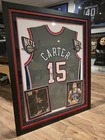 Framed Autographed/Signed Vince Carter 33x41 New Jersey Jersey Fanatics COA