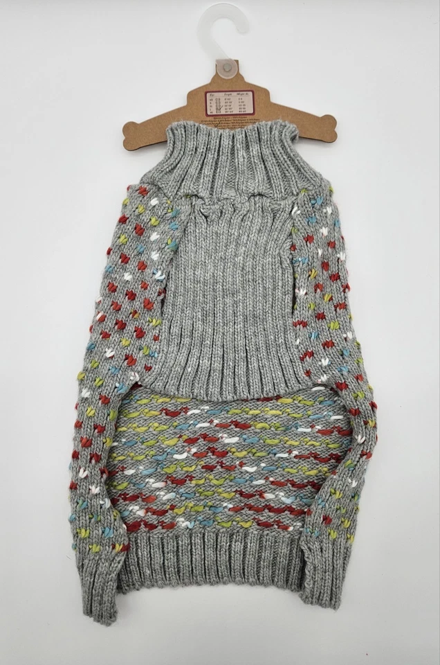 Suéter tejido gris Pret a Paw para perros nuevo con etiquetas - talla grande, azul, verde, blanco Foto 2 de 4