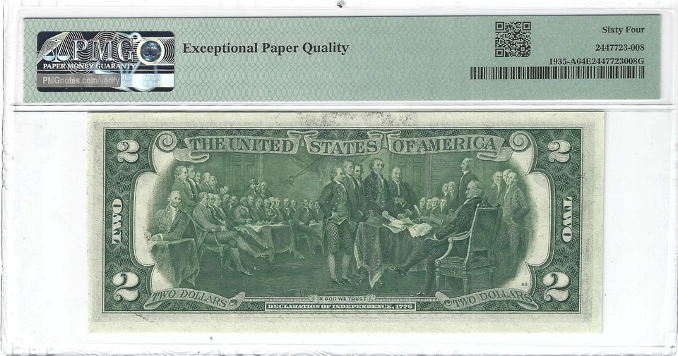 FR.1935-A 1976 $2 FRN, AA Block, Neff / Simon PMG 64EPQ, Nice! - Image 2 of 2