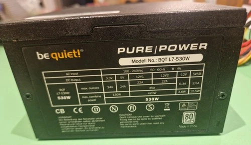 Be Quiet! Pure Power 530W ATX Power Supply Unit - BQT L7-530W