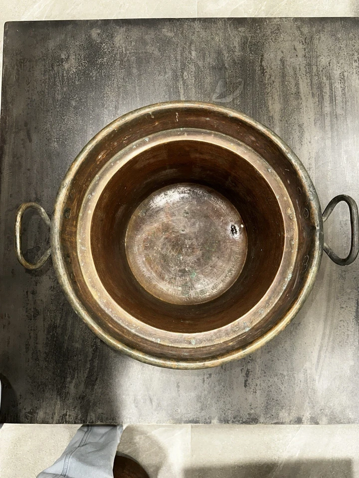 3 contenitori antichi in rame, di inizio ‘900 - Immagine 4 di 4