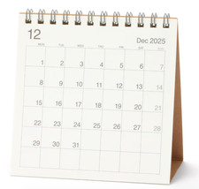 Muji 2026 Desk Calendar 12x12cm White 2025.12-2026 12 Monday Start