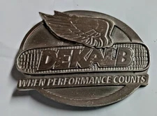 Dekalb Seed Promo Belt Buckle When Performance Counts Corn Farmer Vtg 1990s