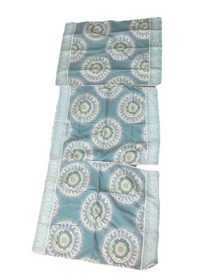 Dena Home  Breeze Ikat Blue Green Embroidered 100% Cotton Pillow Shams Set of 3