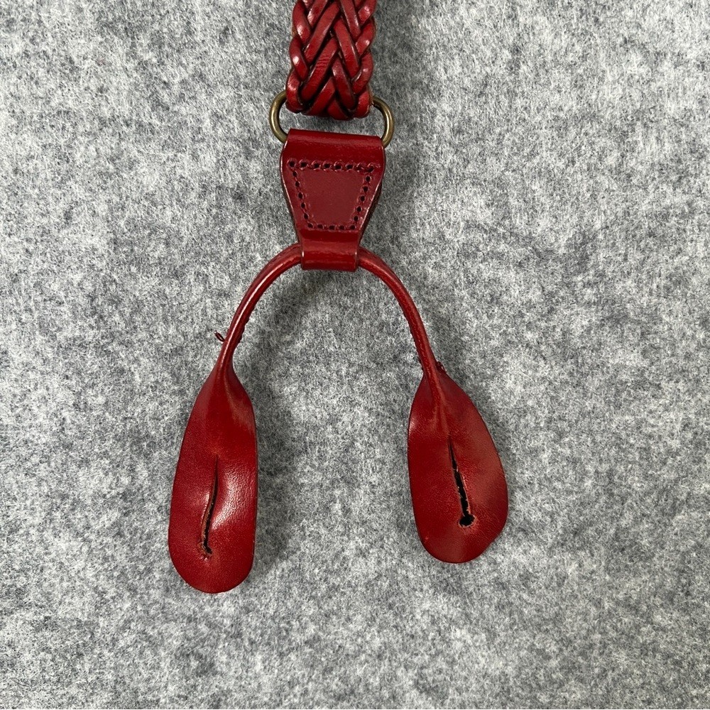 Vintage Braided Leather Suspenders in Red + Tan | Italian Full-Grain Vibe