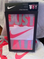 Nike baby bodysuit set 0-6mths 3 pack infant kids romper boxed new, 