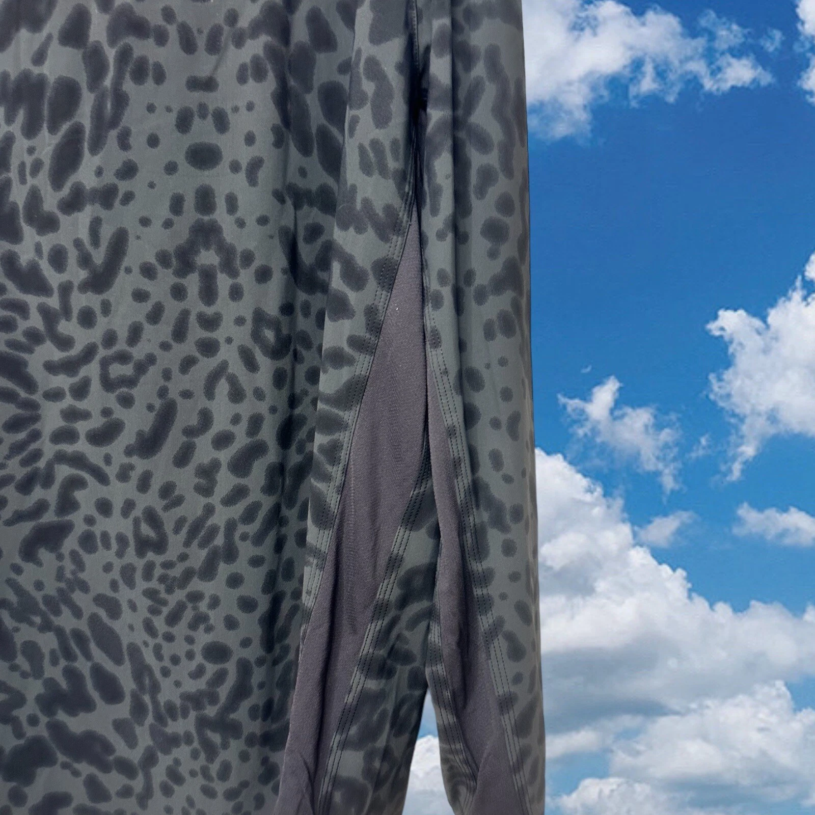lululemon day trip blouse button-up deep coal animal shirt