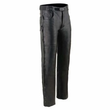 Milwaukee Leather 1150 Men's Leather Motorcycle Over Pants W/ Jean Style Pockets