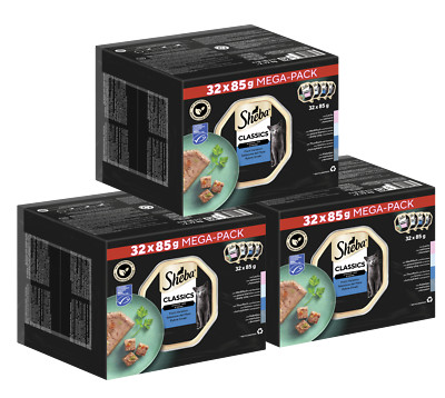 96x85g Sheba Katzenfutter Nassfutter  Classics in Pastete Fisch Variation MSC