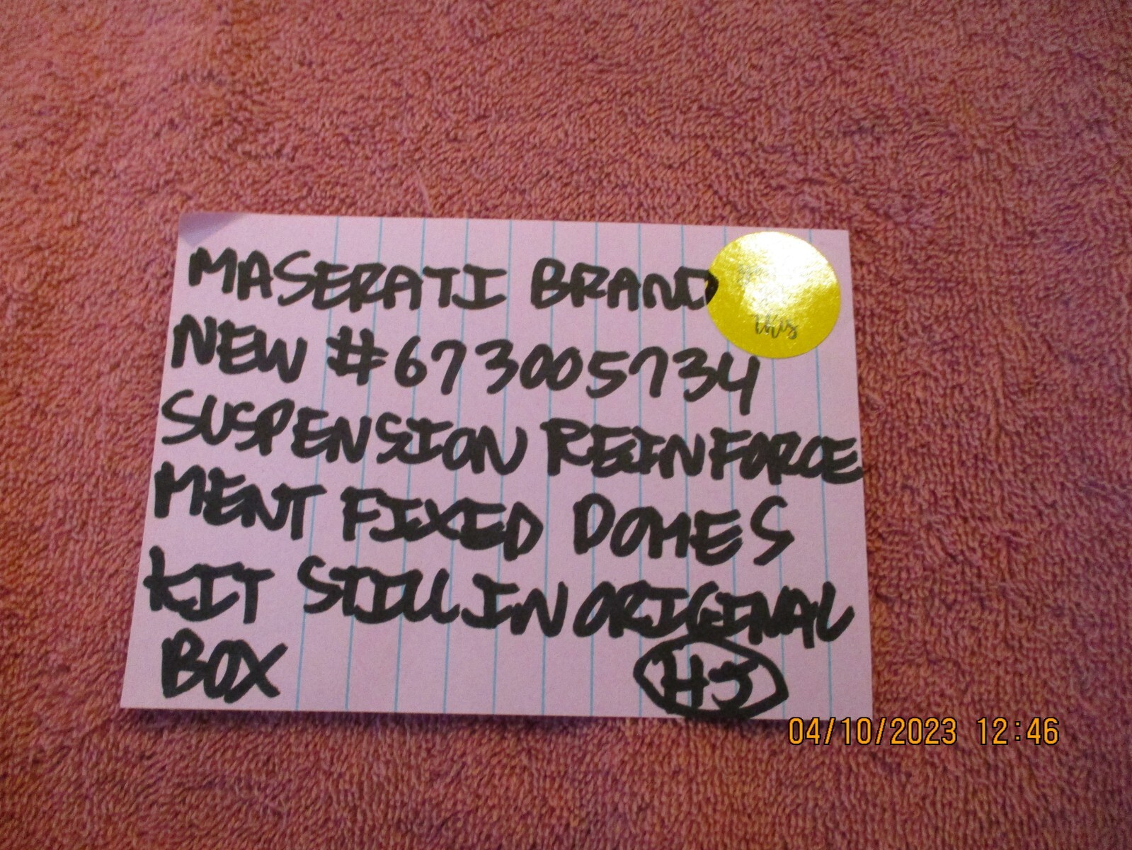 MASERATI # 673005734 BRAND NEW SUSPENSION REINFORCEMENT FIXED DOME KIT